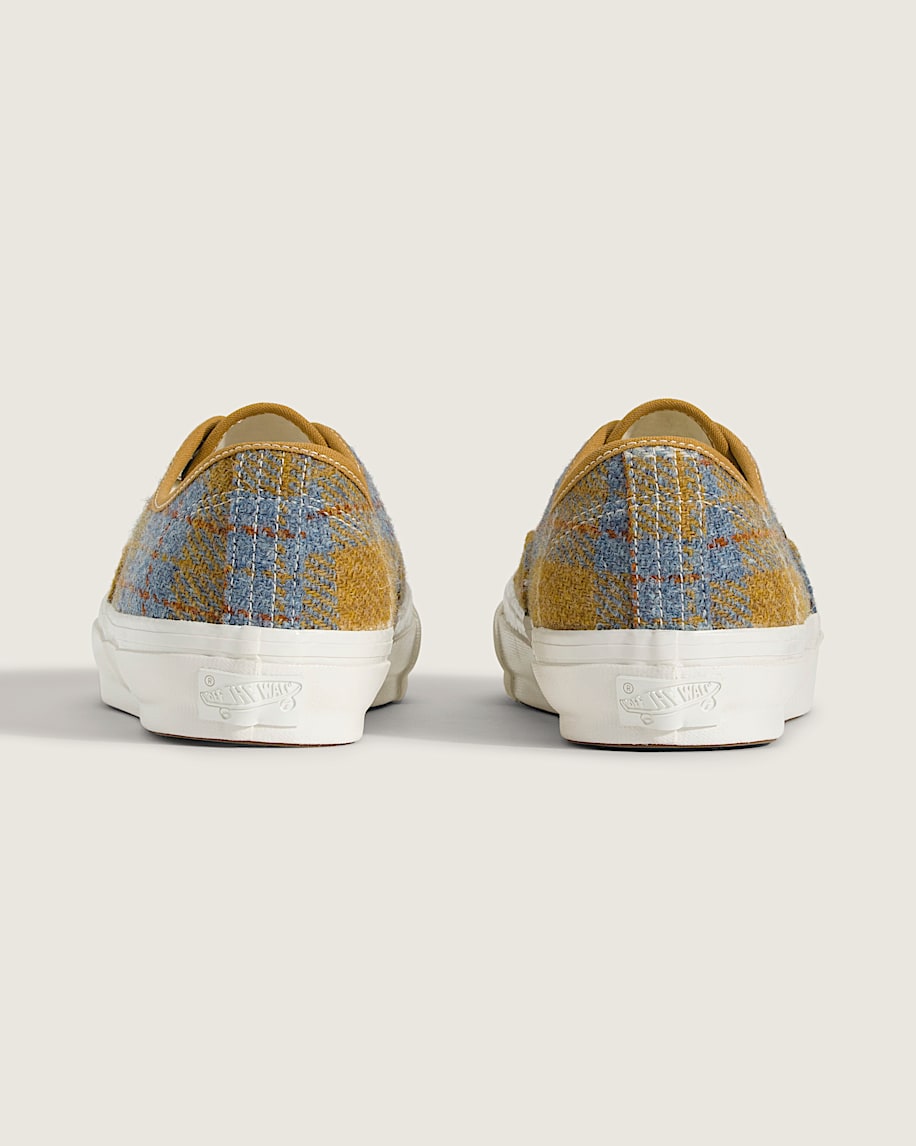 Premium Authentic Harris Tweed Shoe VANS Burnt Gold Yellow  Stormy Weather Blue ALT3