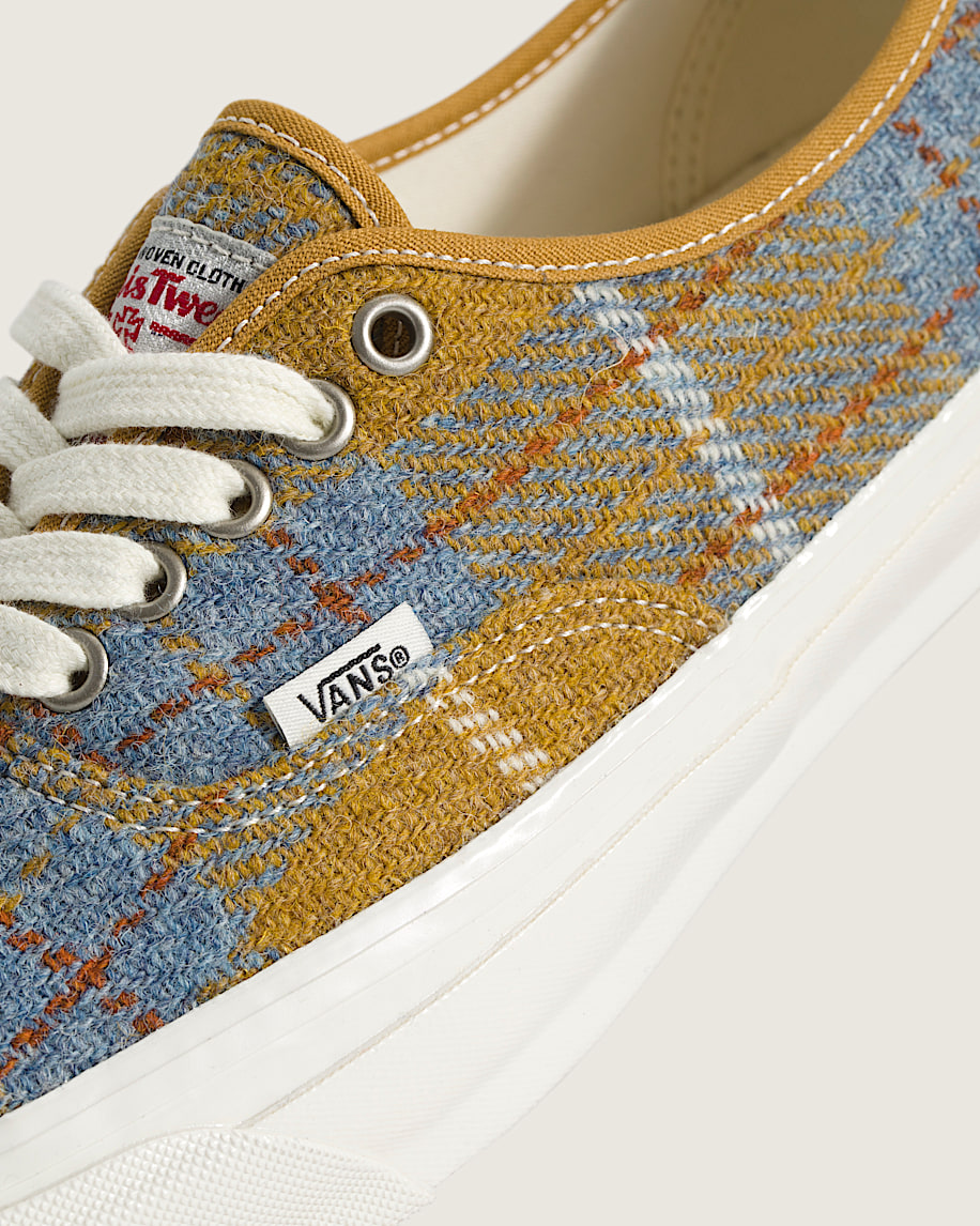Premium Authentic Harris Tweed Shoe VANS Burnt Gold Yellow  Stormy Weather Blue ALT4