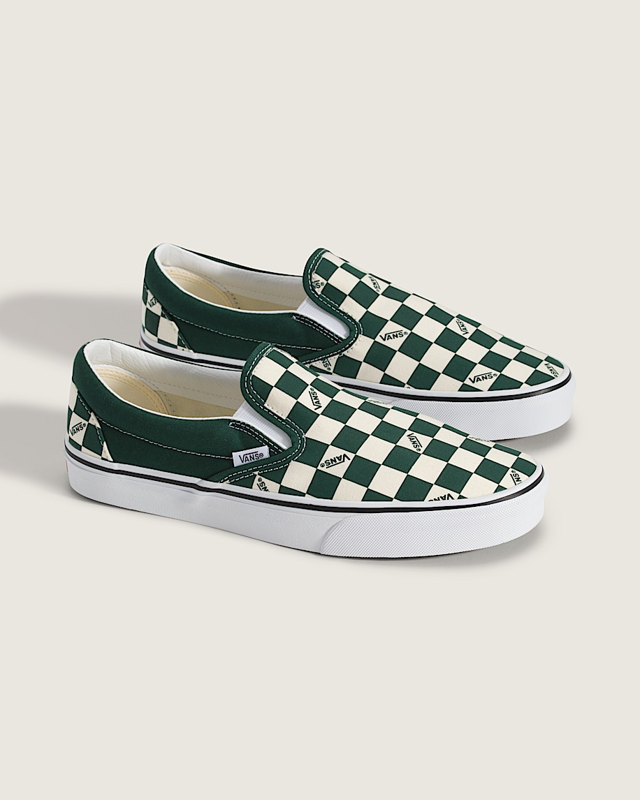 Classic SlipOn Checkerboard Shoe VANS Checkerboard Emerald Green ALT1