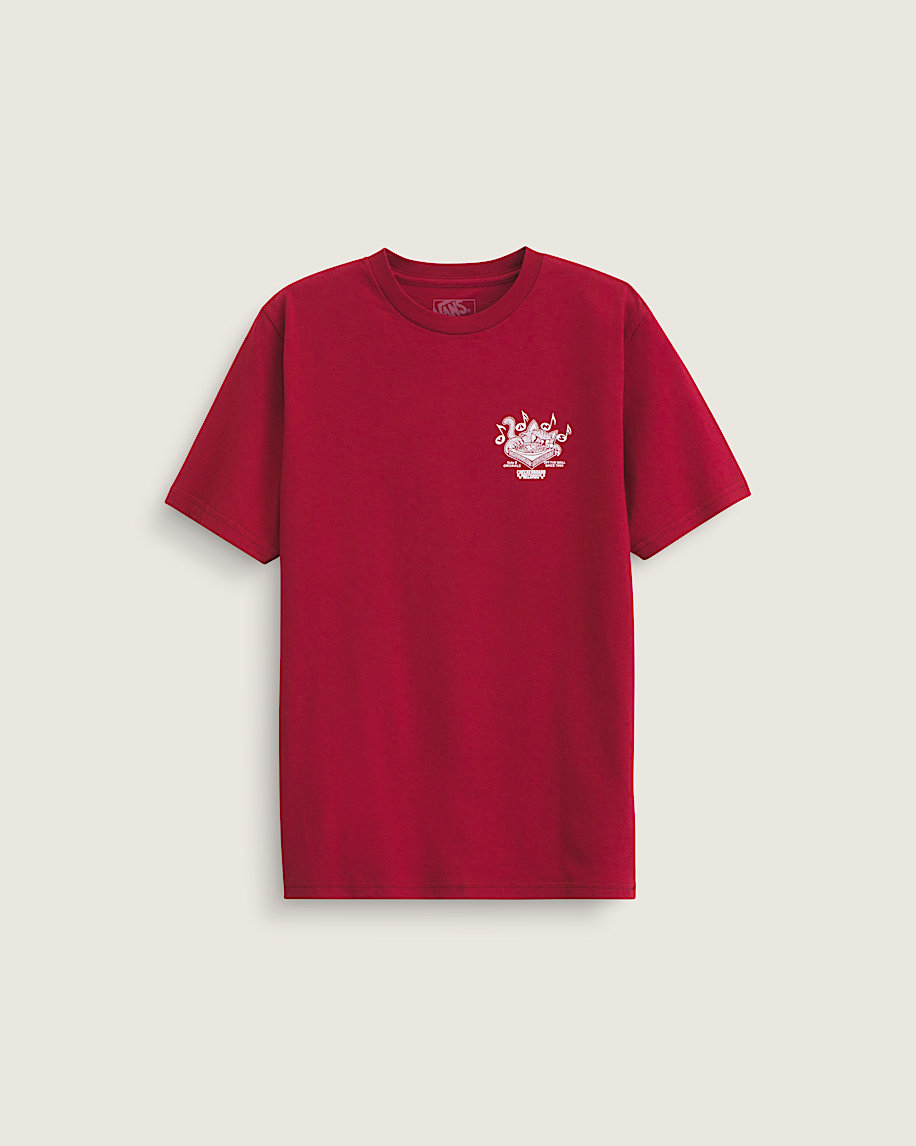 Kids Scratched Records TShirt VANS Bordeaux Red ALT1