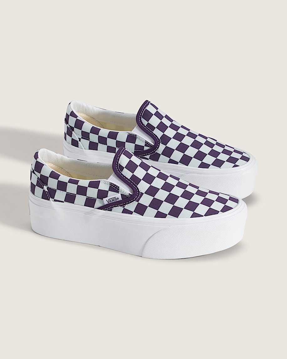 Classic Slip-On Platform Checkerboard Shoe - 2