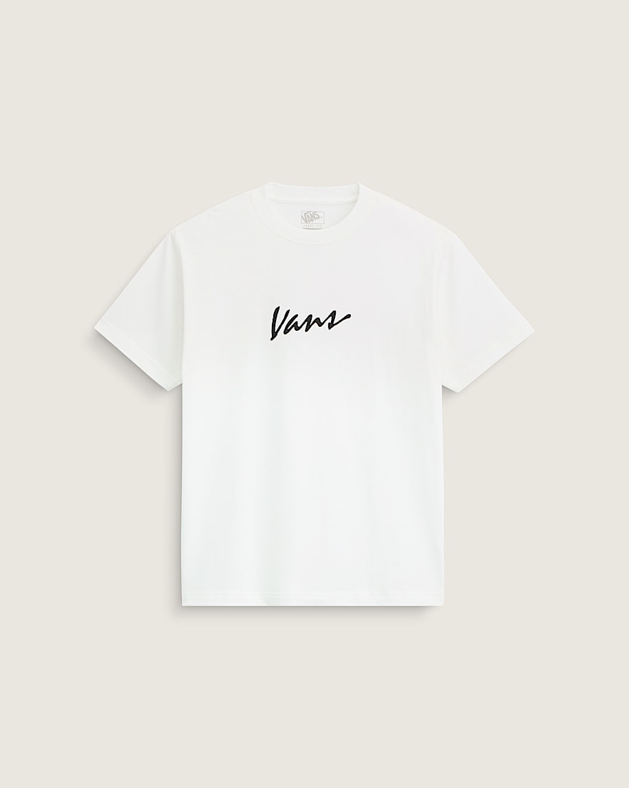 Classic Script TShirt VANS Marshmallow White  Black HERO