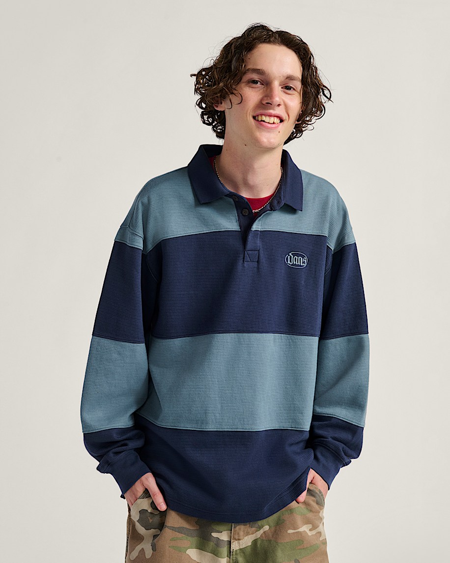 Bowman Rugby Long Sleeve Shirt VANS Parisian Night Blue ALT1