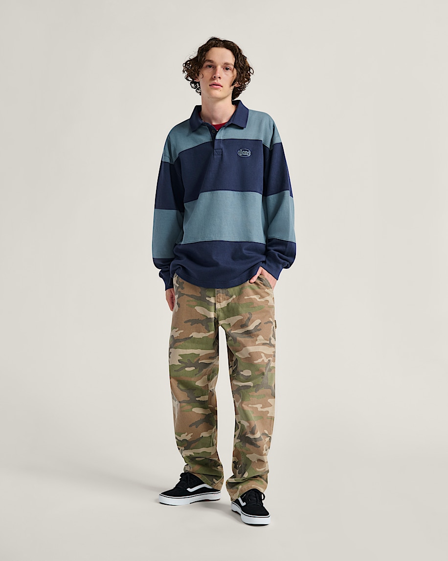 Bowman Rugby Long Sleeve Shirt VANS Parisian Night Blue ALT3