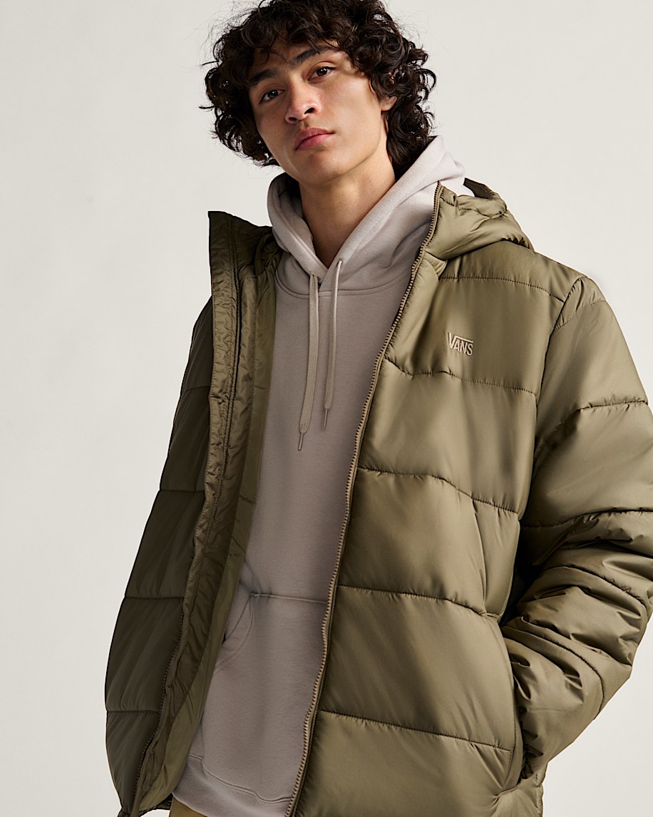 Hillgate Puffer Jacket en Olive Brown | Vans CA