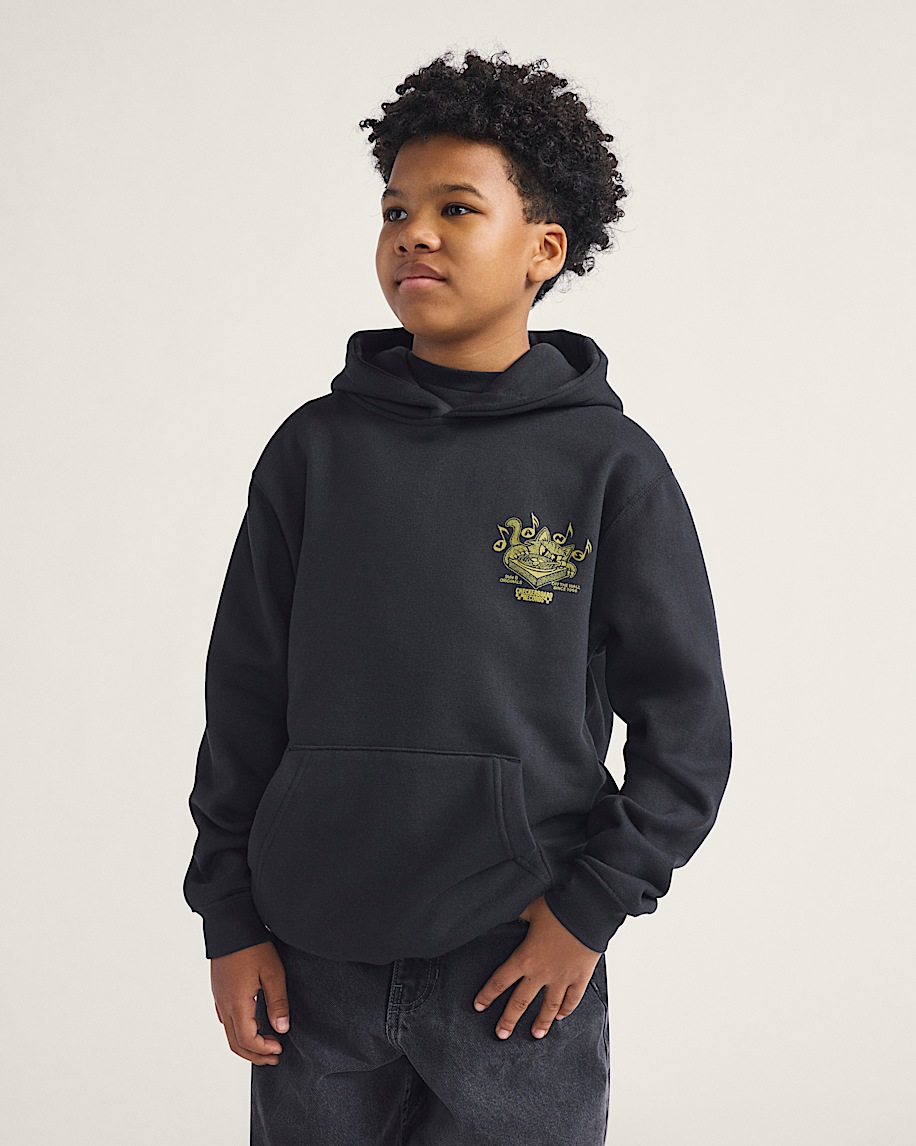 Kids Scratched Records Pullover Hoodie VANS Black ALT1