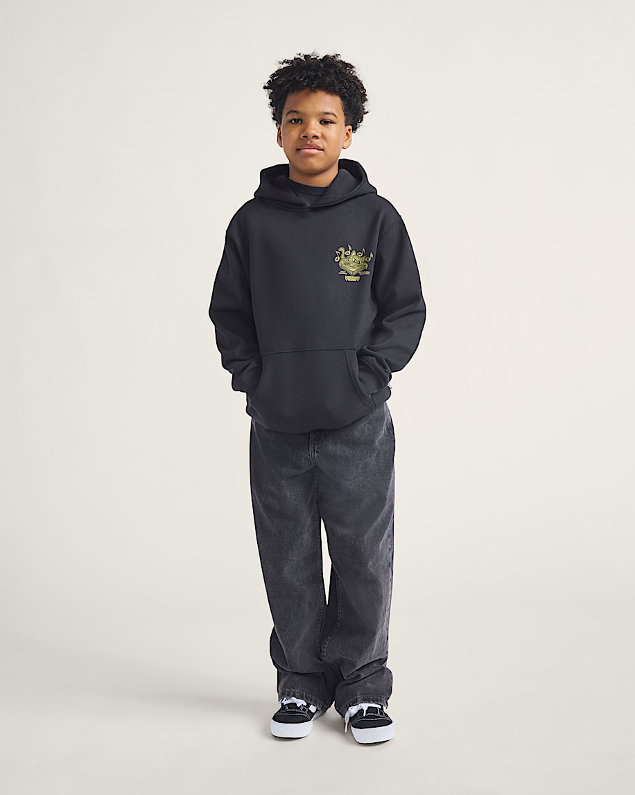 Kids Scratched Records Pullover Hoodie VANS Black ALT3