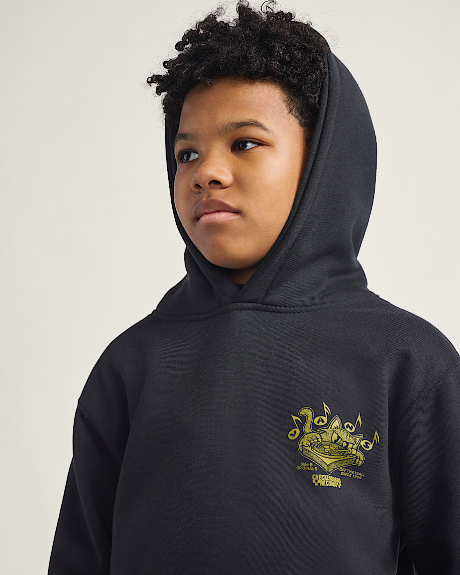 Kids Scratched Records Pullover Hoodie VANS Black ALT4