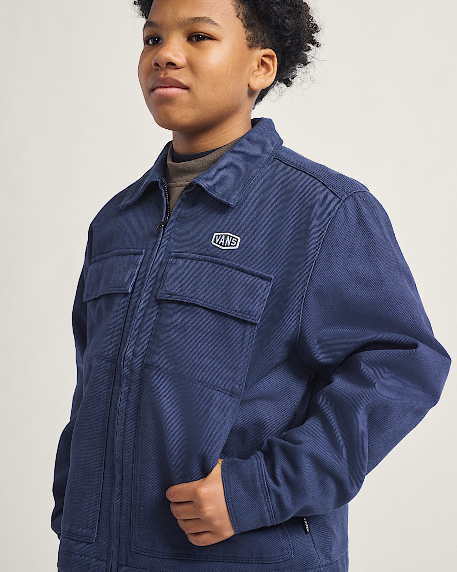 Kids Mcavoy Zip Station Jacket VANS Parisian Night Blue ALT4