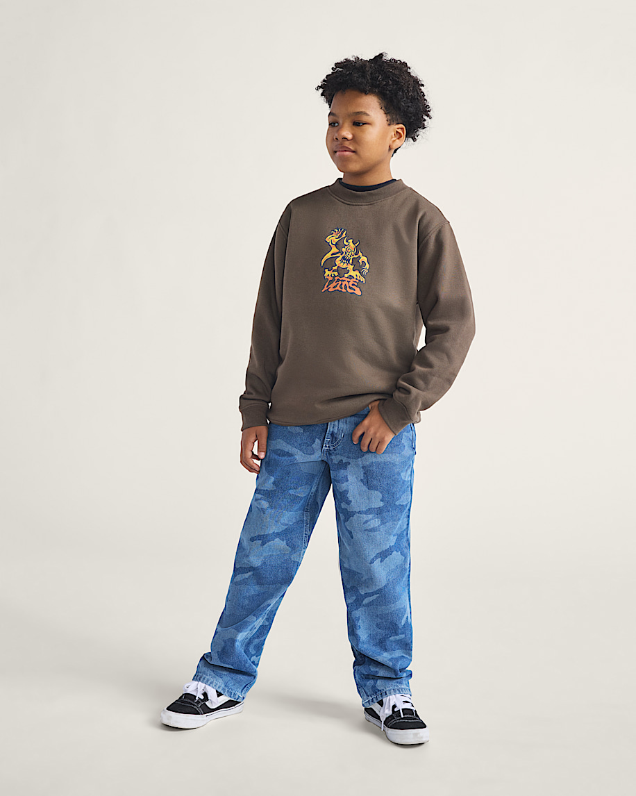 Kids Check5 Loose Denim Pants VANS Stonewash Blue ALT2