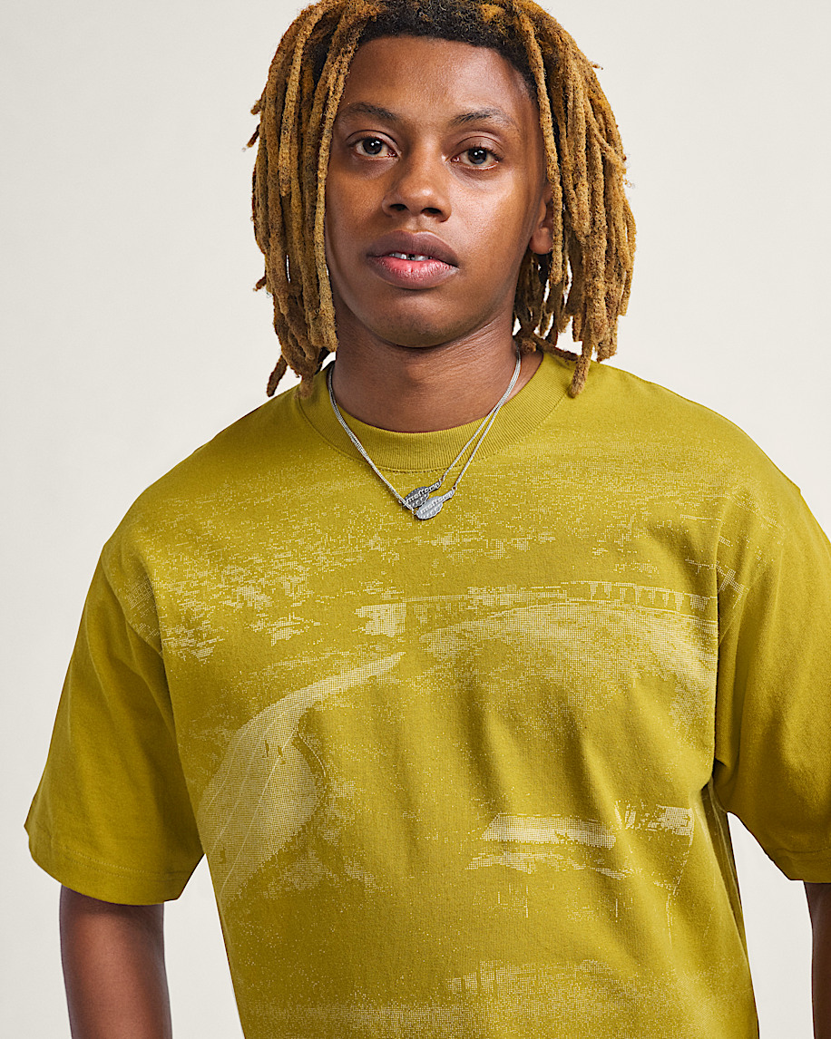 Skate Hillz Bomb Short TShirt by Atiba Jefferson VANS Atiba Burnt Gold Yellow ALT3