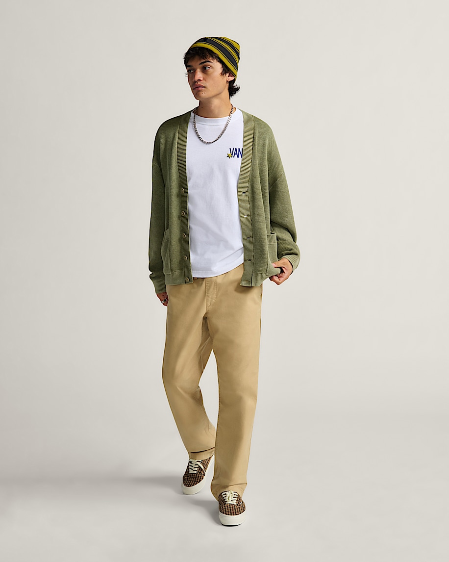 Bayview Acid Wash Cardigan Sweater VANS Bay Leaf Green ALT3