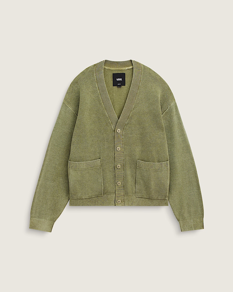 Bayview Acid Wash Cardigan Sweater in Bay Leaf Green | Vans