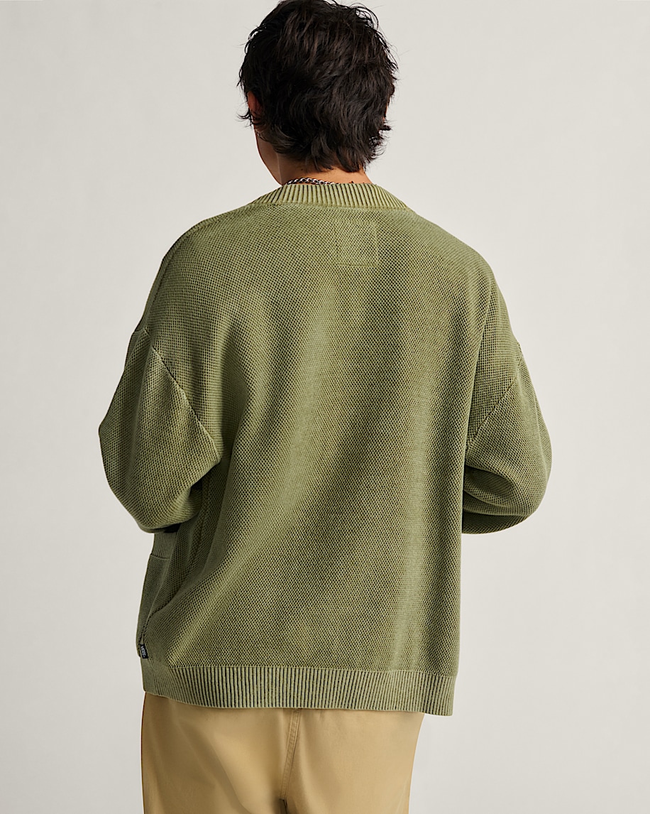 Bayview Acid Wash Cardigan Sweater VANS Bay Leaf Green ALT2