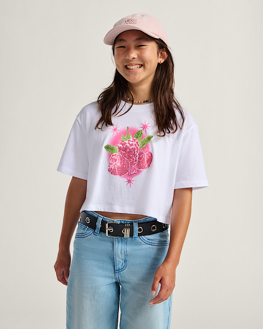 Kids Star Berries Crop TShirt VANS White ALT1