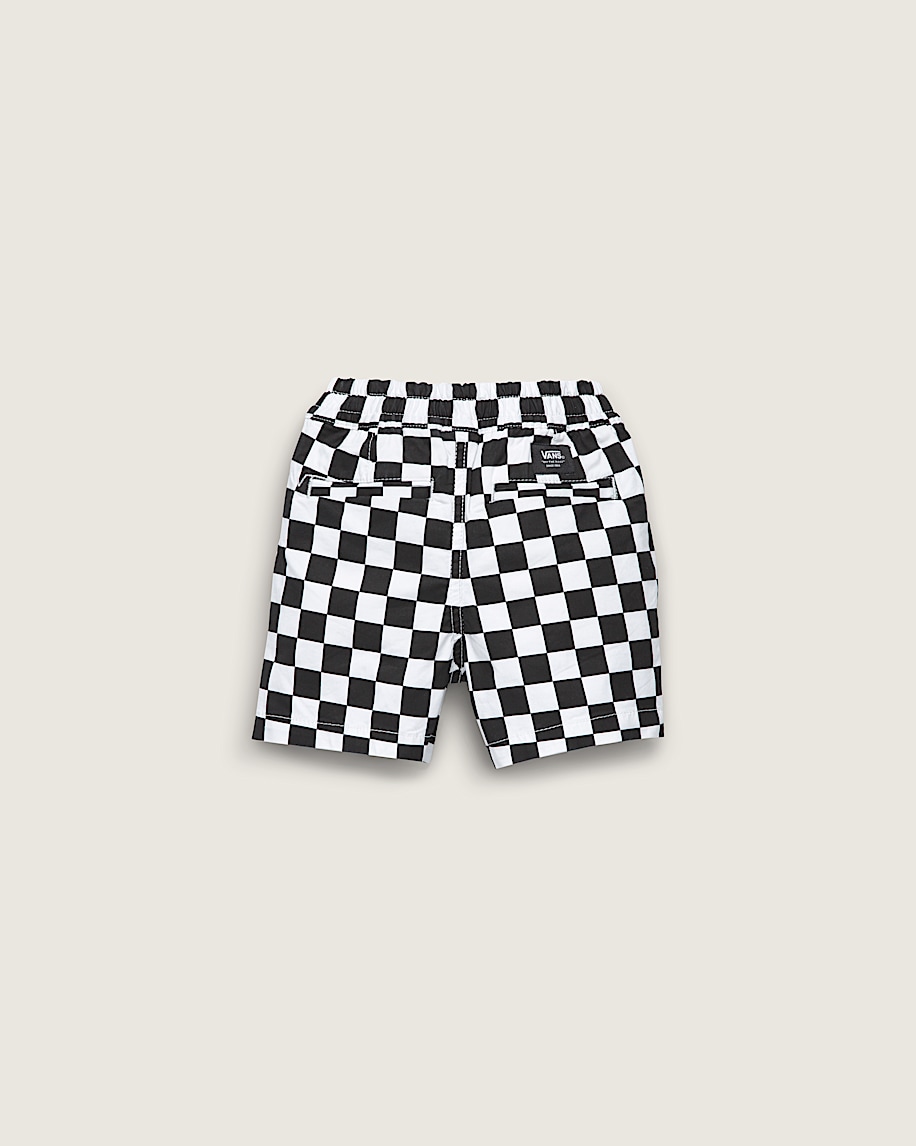 Little Kids Range Elastic Checkerboard Shorts VANS Black  White ALT1