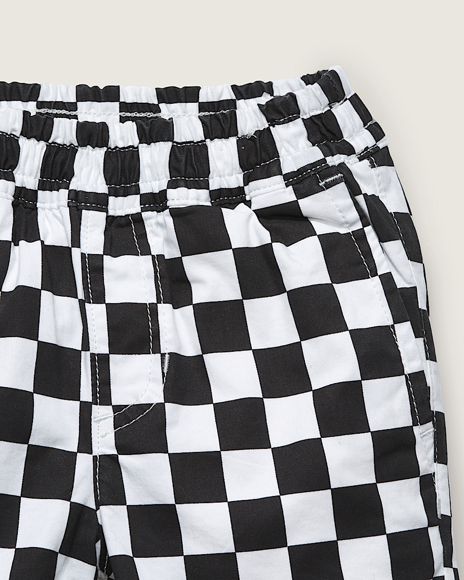 Kids Little Kids Range Elastic Checkerboard Shorts VANS Black  White ALT2