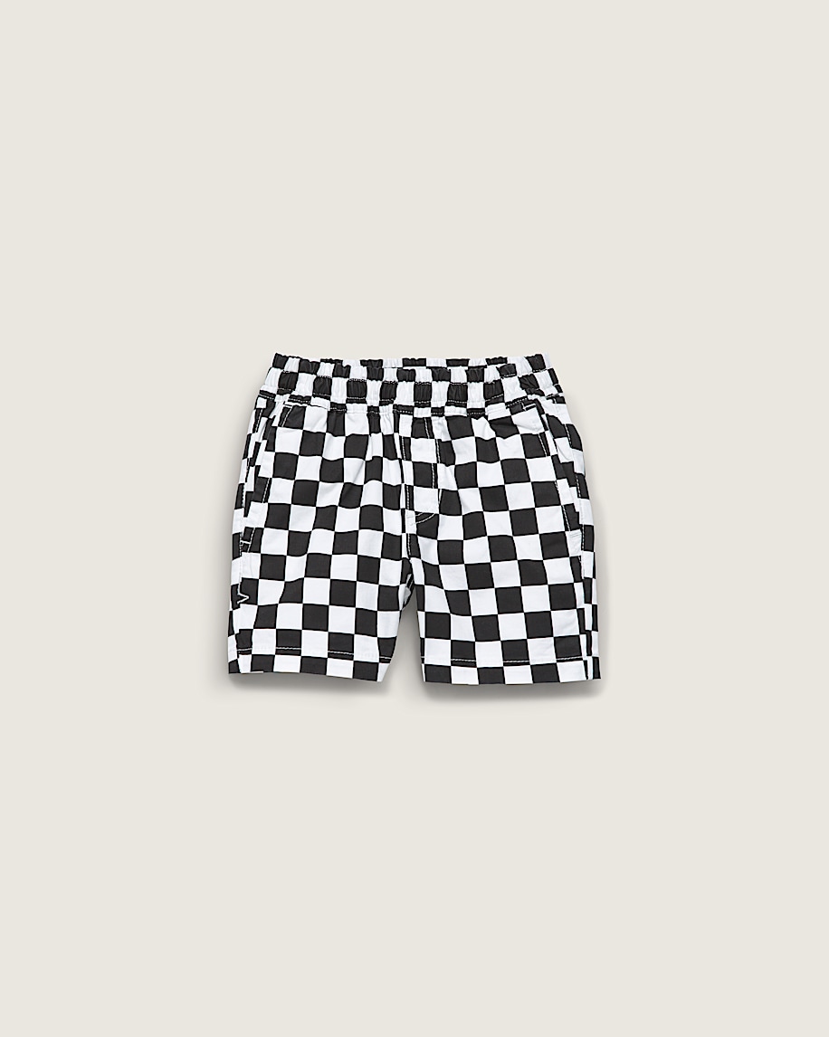 Little Kids Range Elastic Checkerboard Shorts VANS Black  White HERO