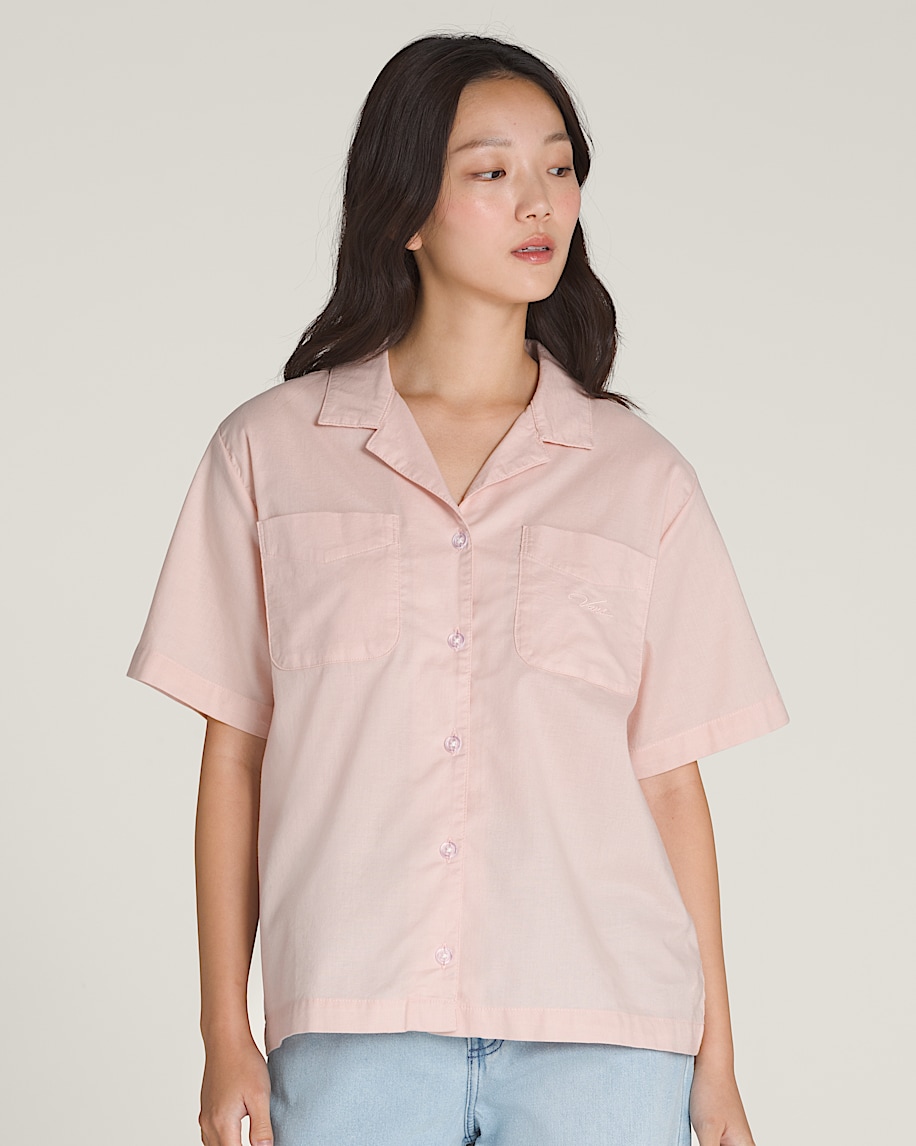 Cassidy Camp Shirt VANS Sepia Rose Pink HERO