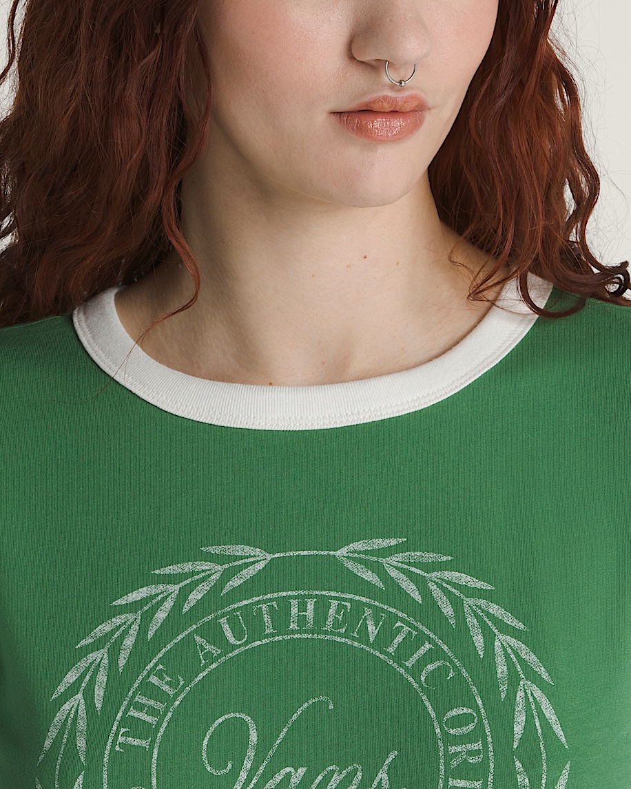 Crest Ringer TShirt VANS Fairway Green ALT2