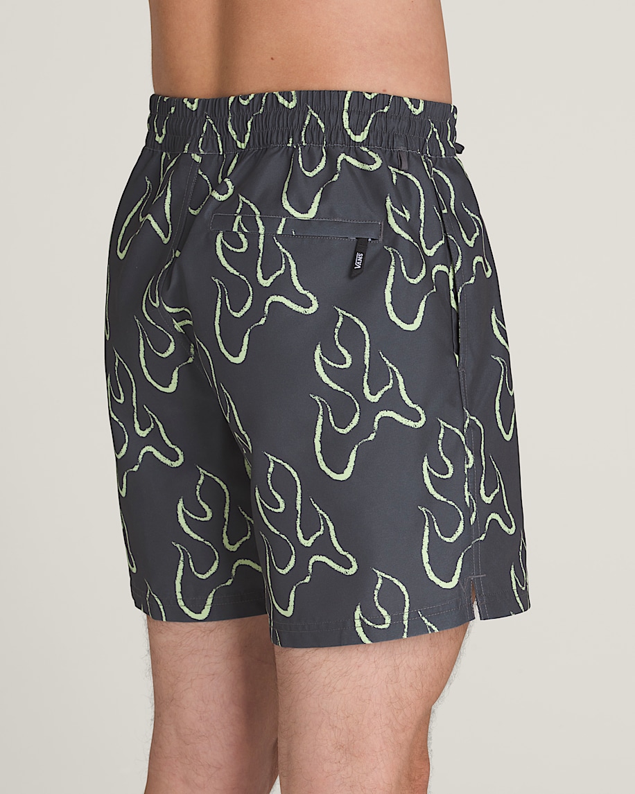 Primary Solid Elastic 17 Boardshorts VANS Asphalt Grey  Shadow Lime Green ALT3