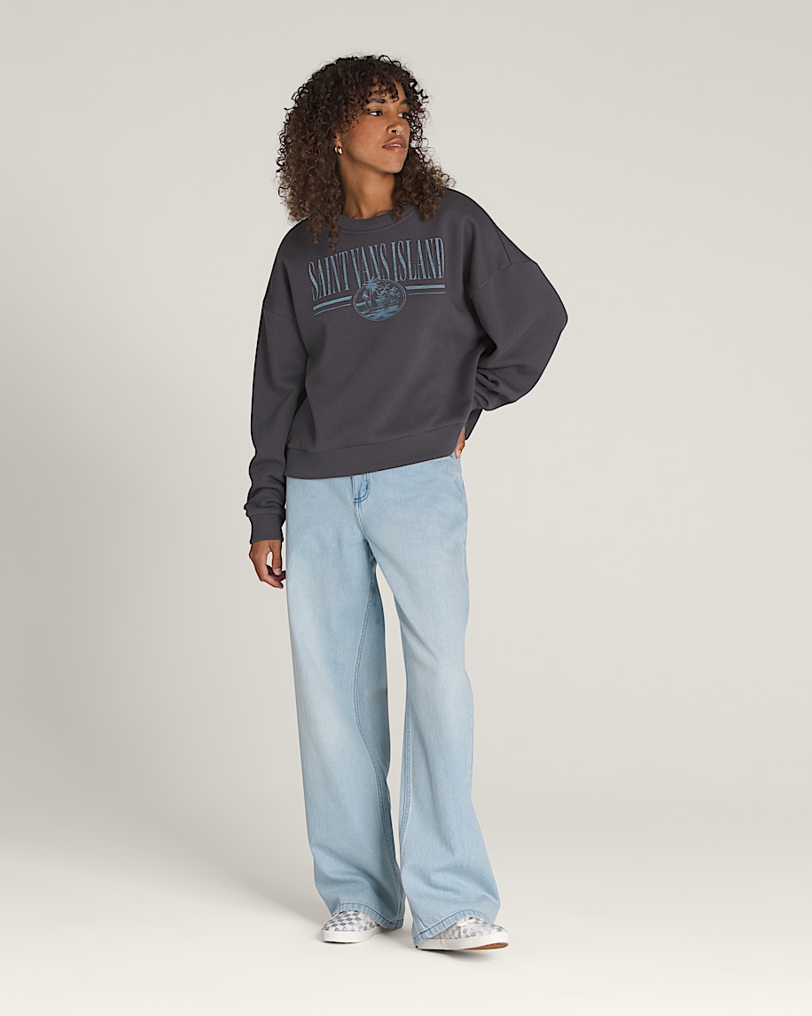 Retro Isle Graphic Crew Sweatshirt VANS Asphalt Grey ALT2