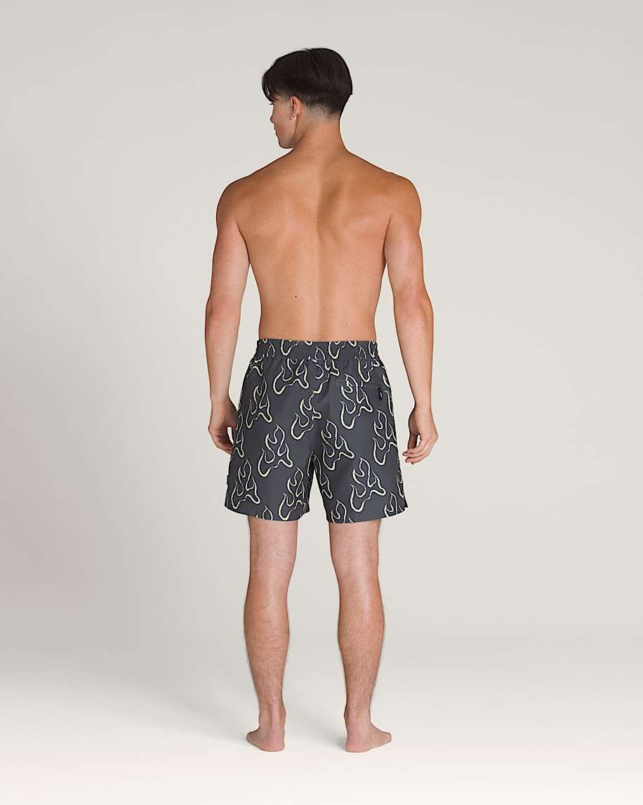 Primary Solid Elastic 17 Boardshorts VANS Asphalt Grey  Shadow Lime Green ALT2