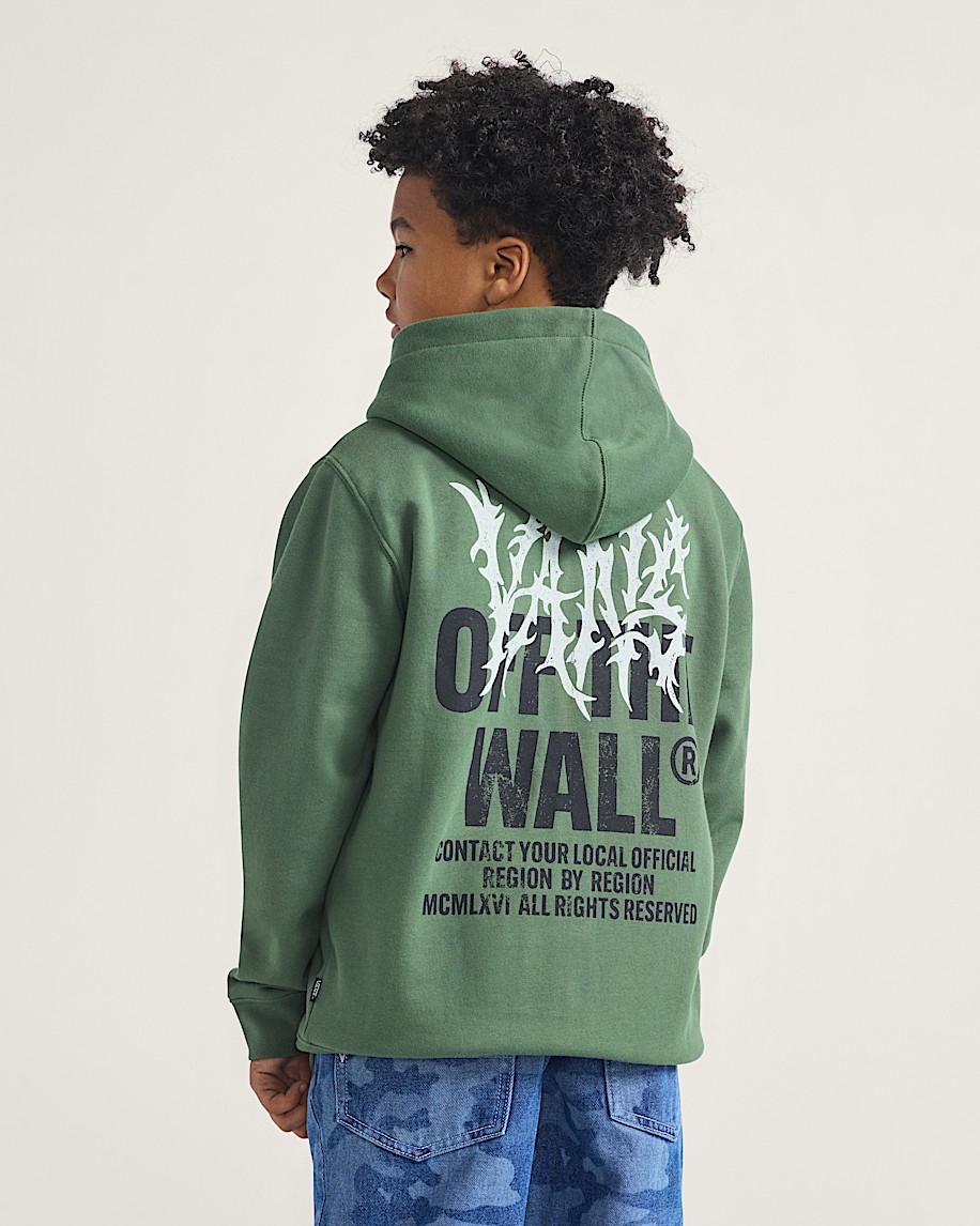 Kids Metal Wall Zip Hoodie VANS Pine Forest Green ALT2