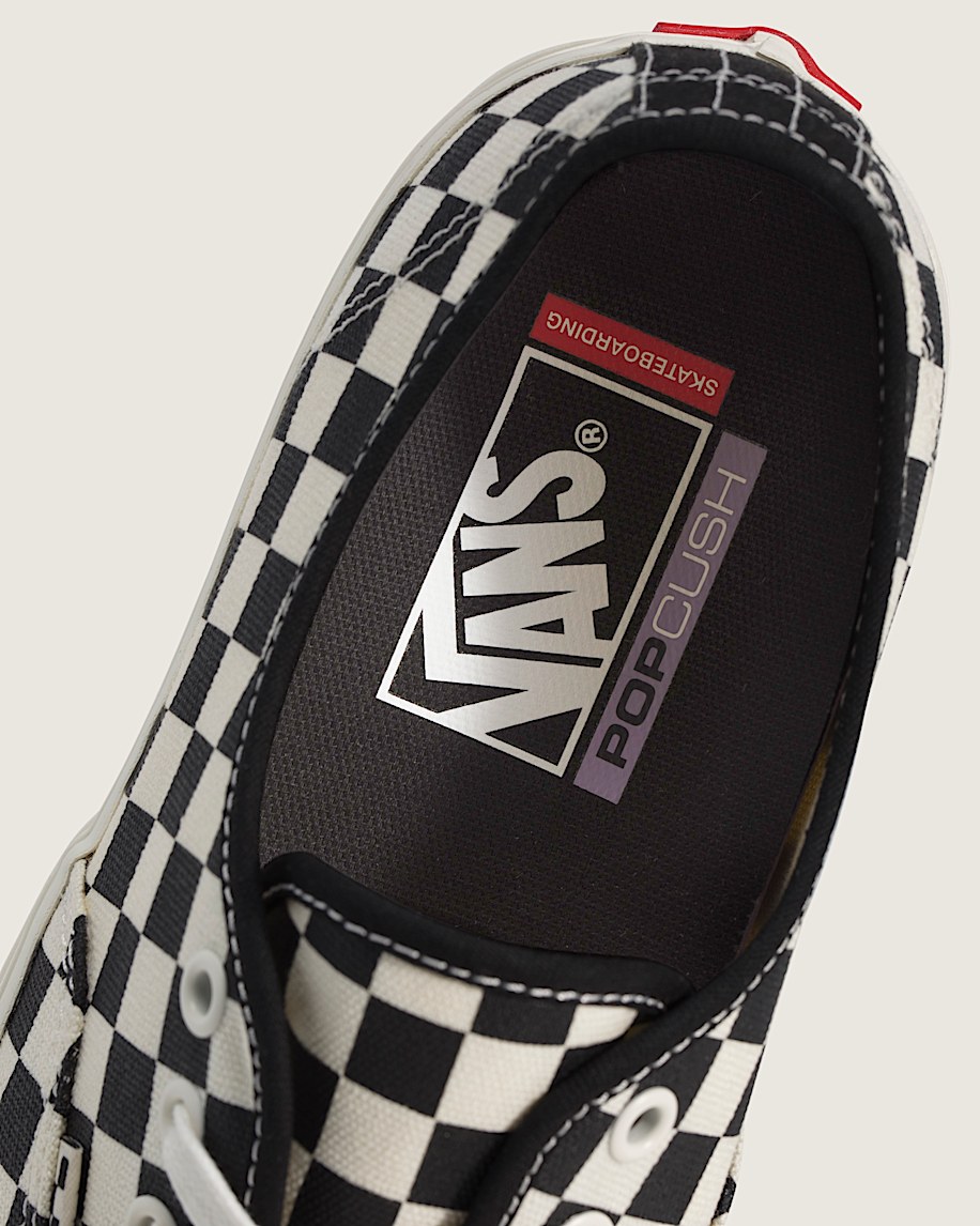 Skate Authentic Checkerboard Shoe VANS Black  Marshmallow White ALT4