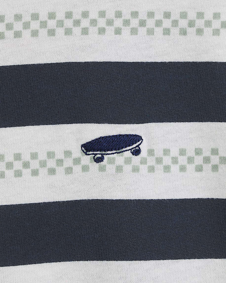 Salton Stripe Checkerboard TShirt VANS Checkerboard Marshmallow White  Navy Blue ALT2