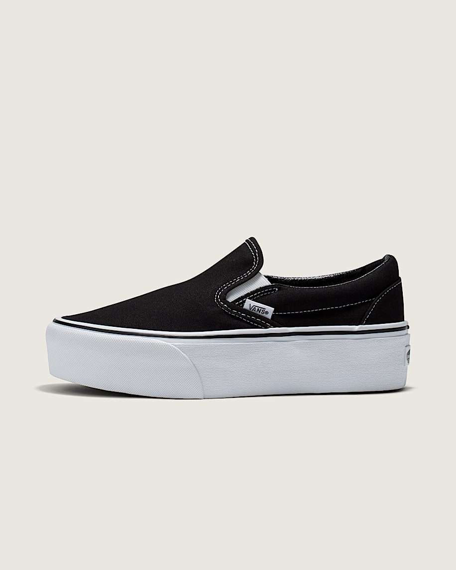 Classic SlipOn Platform Shoe VANS Black  True White HERO