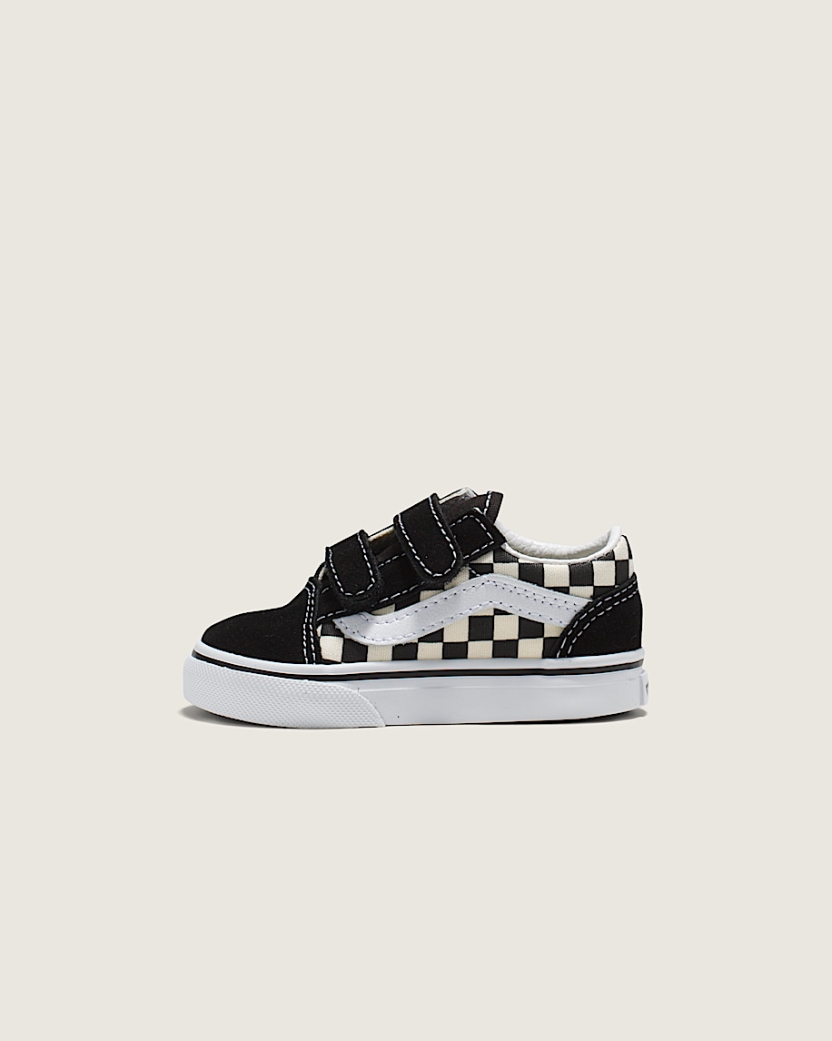 Toddler Old Skool V Checkerboard Shoe VANS Checkerboard Black  White HERO