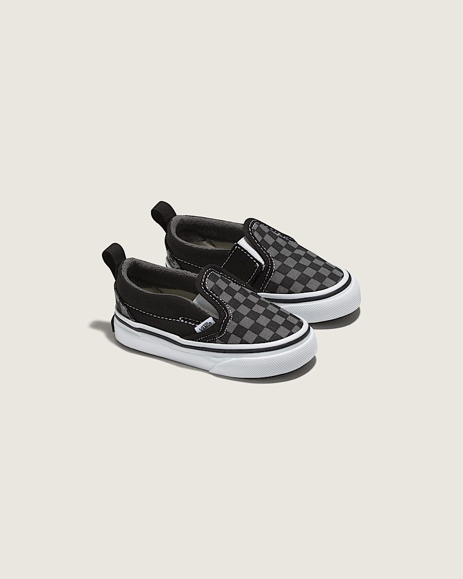 Toddler Classic SlipOn V Checkerboard Shoe VANS Black  Pewter Grey ALT1