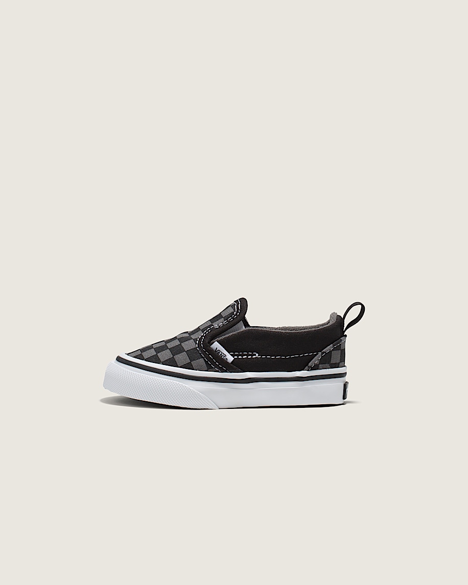 Toddler Classic SlipOn V Checkerboard Shoe VANS Black  Pewter Grey HERO
