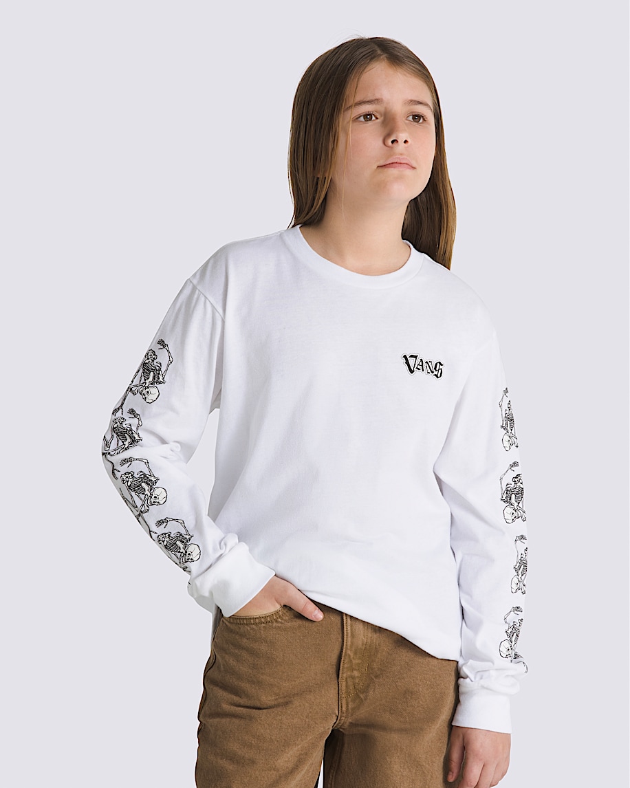 Kids Bad 2 Bone Long Sleeve TShirt VANS White ALT3