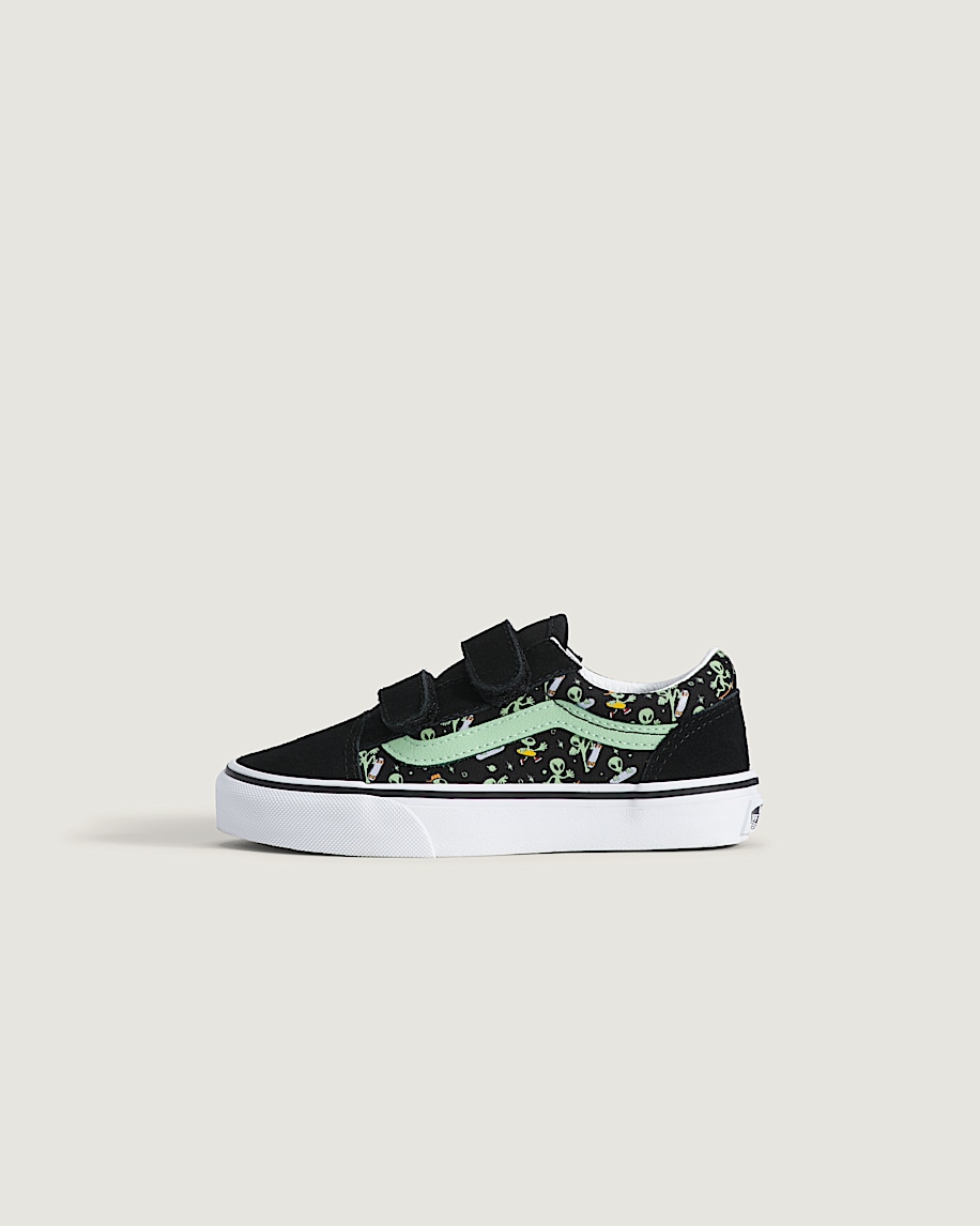 Little Kids Old Skool V Shoe VANS Black  Green HERO
