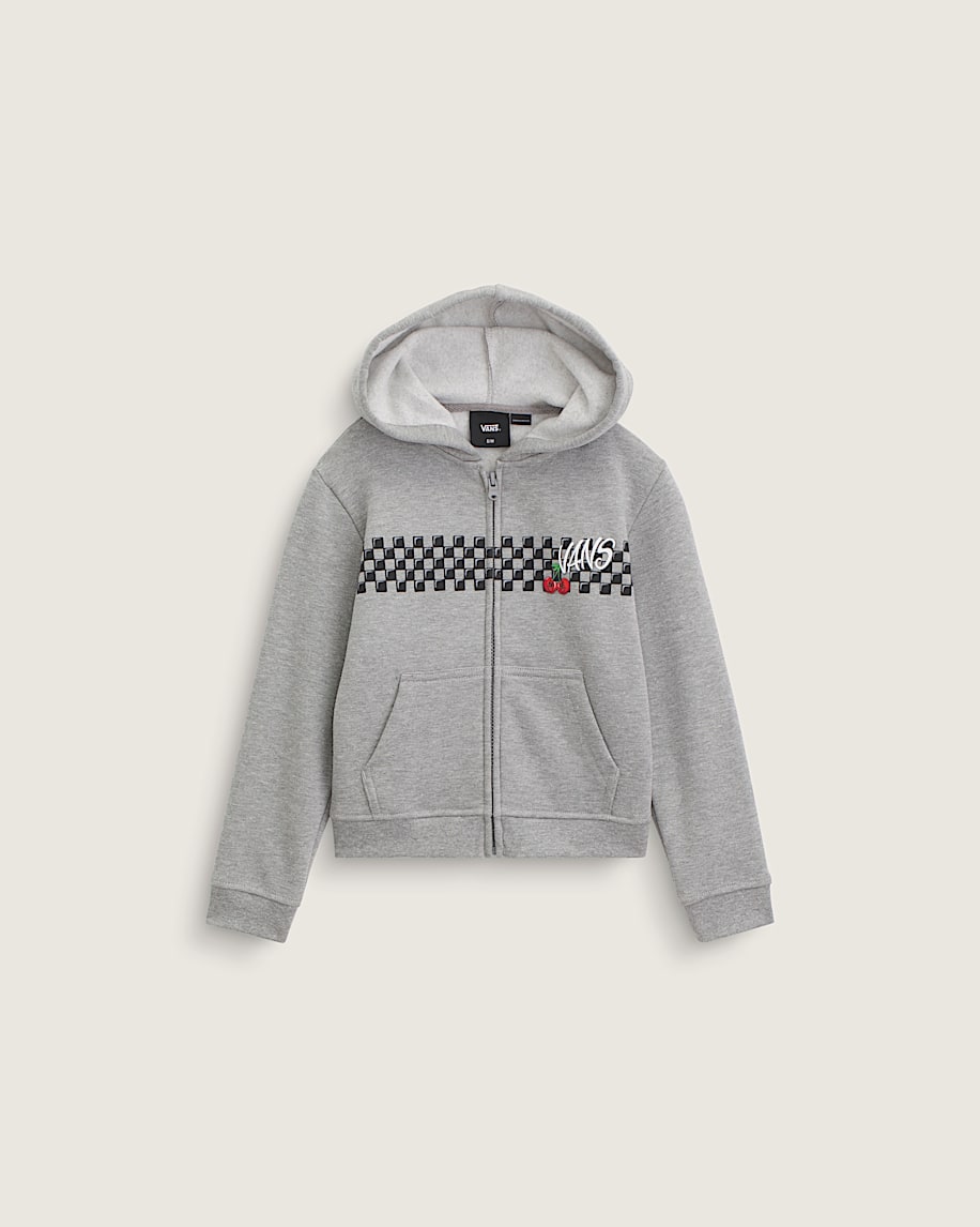 Little Kids Checker Cherries Pullover Hoodie VANS Cement Heather Grey HERO