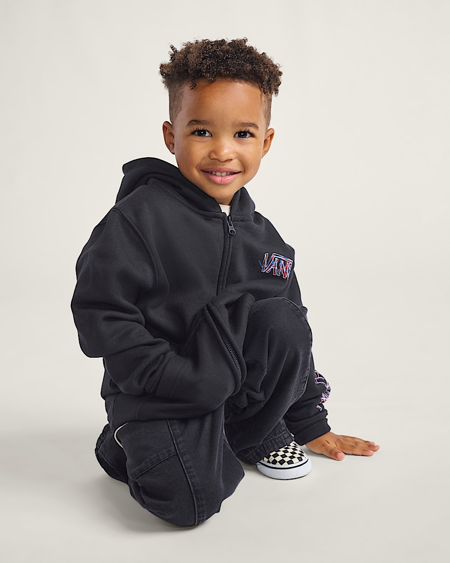 Little Kids Scribbled Past Zip Hoodie VANS Black ALT1