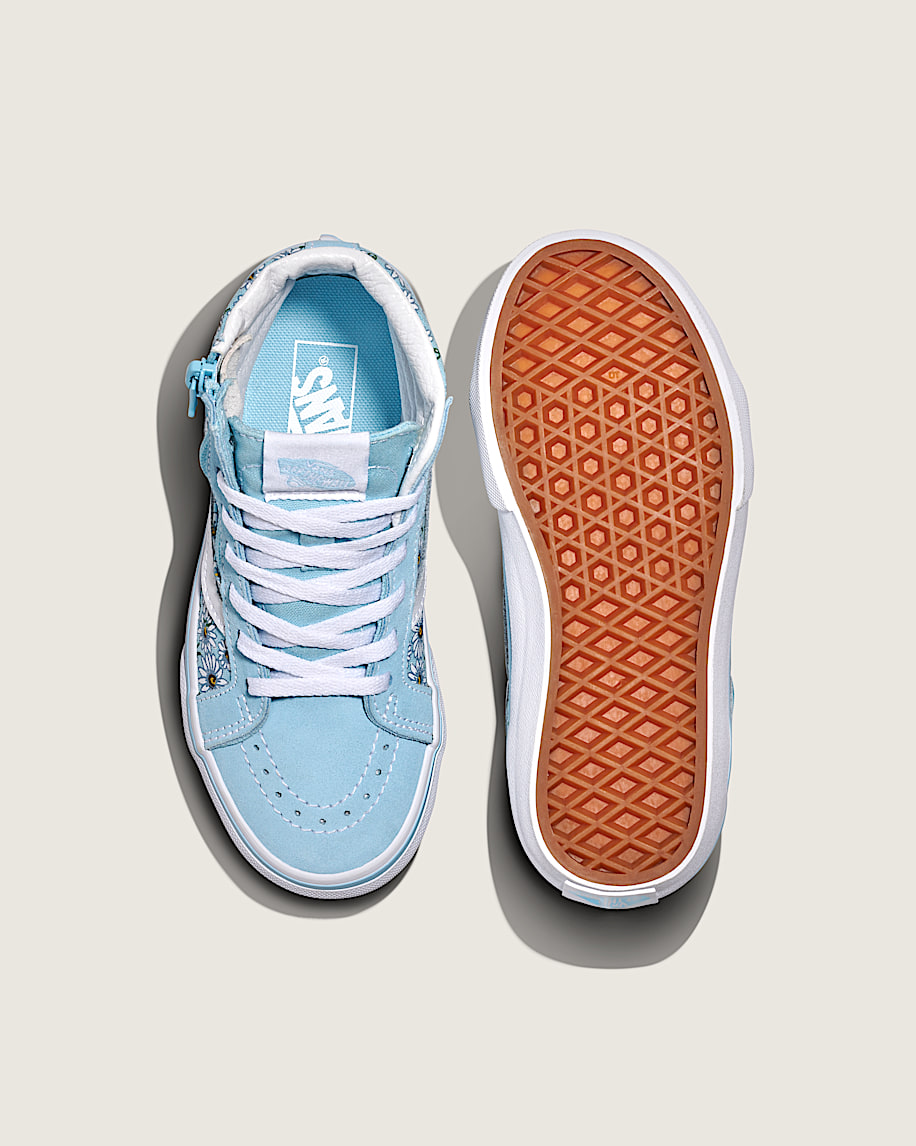 Little Kids Sk8Hi Reissue Side Zip Daisies Shoe VANS Blue  White ALT2