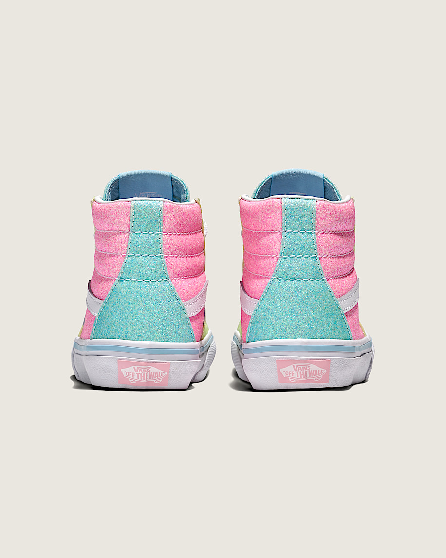 Little Kids Sk8Hi Shoe VANS Glitter Pastel Pink  Yellow  Blue ALT3