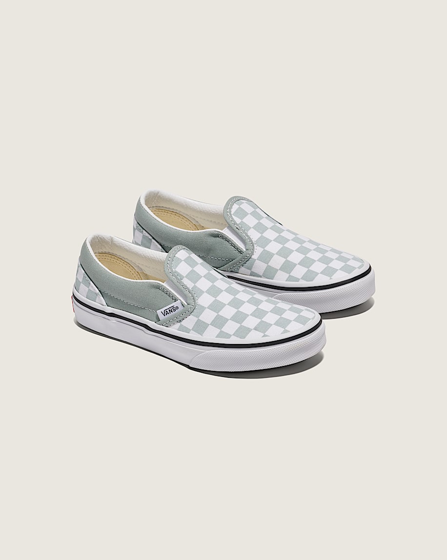 Little Kids Classic SlipOn Checkerboard Shoe VANS Pure Grey  White ALT1