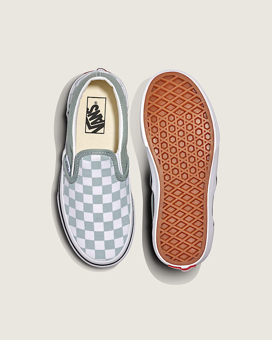 Little Kids Classic SlipOn Checkerboard Shoe VANS Pure Grey  White ALT2