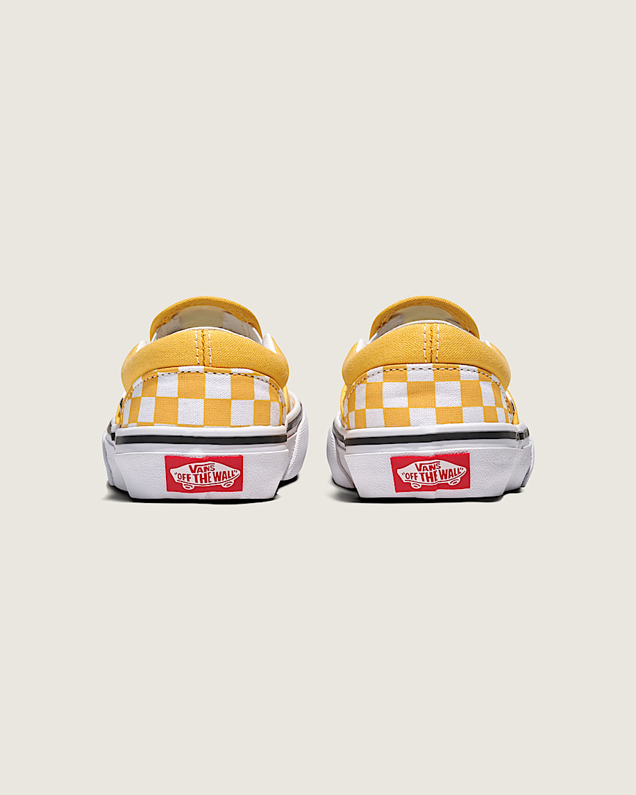 Little Kids Classic SlipOn Checkerboard Shoe VANS Banana Cream Yellow  White ALT3