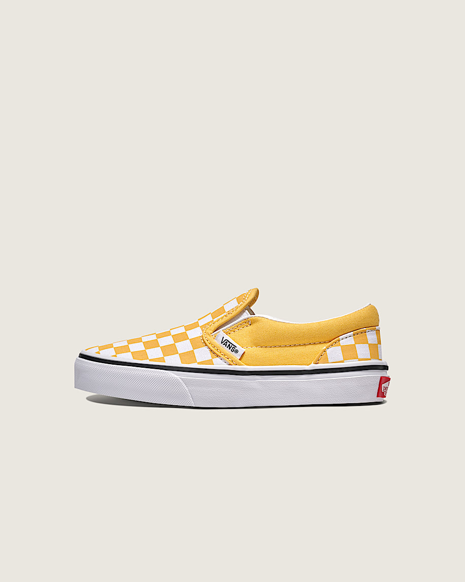 Little Kids Classic SlipOn Checkerboard Shoe VANS Banana Cream Yellow  White HERO