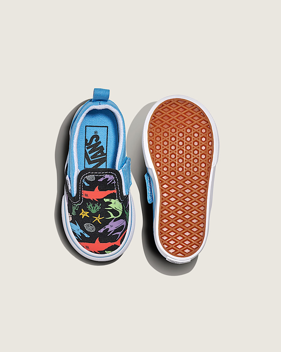 Toddler Classic SlipOn V Shoe VANS GlowintheDark Blue  Blue ALT2