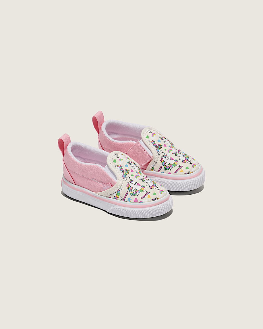 Toddler Classic SlipOn V Shoe VANS White  Pink ALT1
