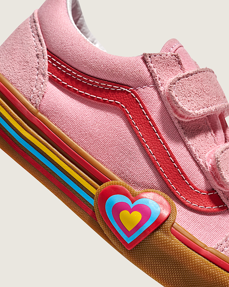 Little Kids Old Skool V Shoe VANS Gum Pink ALT4