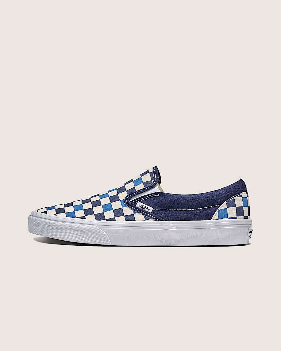Classic SlipOn Checkerboard Shoe VANS Navy Blue  White HERO