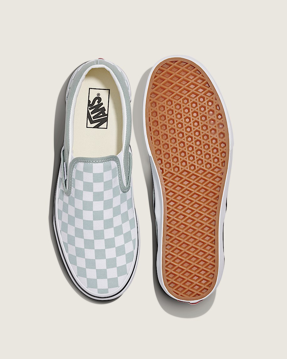 Classic SlipOn Checkerboard Shoe VANS Pure Grey  White ALT2