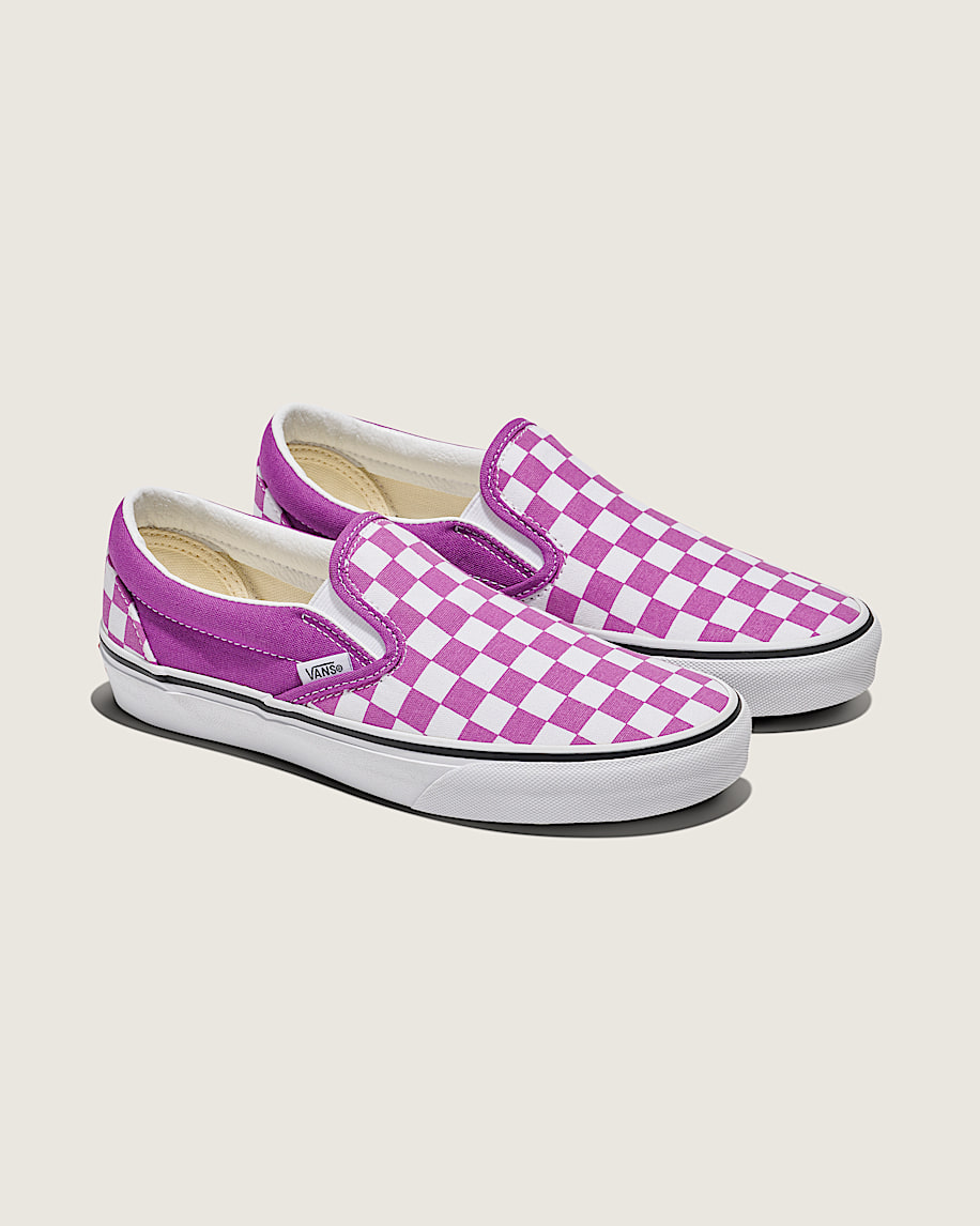 Classic SlipOn Checkerboard Shoe VANS Willowherb Purple  White ALT1